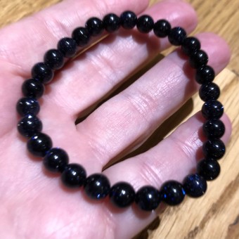 Blue Goldstone 6mm Bead Bracelet