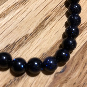 Blue Goldstone 6mm Bead Bracelet