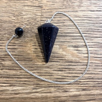 Blue Goldstone Faceted Pendulum