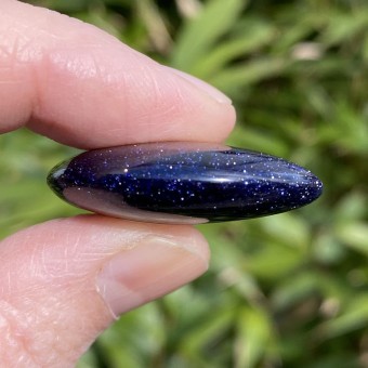 Blue Goldstone Puff Crescent Moon