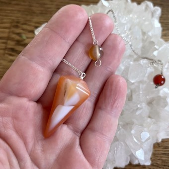 Carnelian Faceted Pendulum