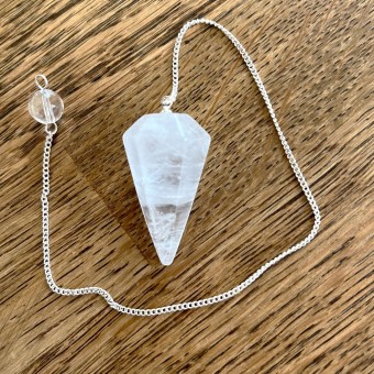 Clear Quartz Faceted Pendulum