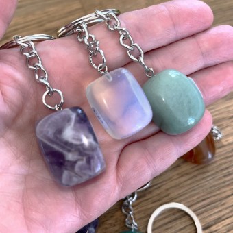 Crystal Tumblestone Keyrings