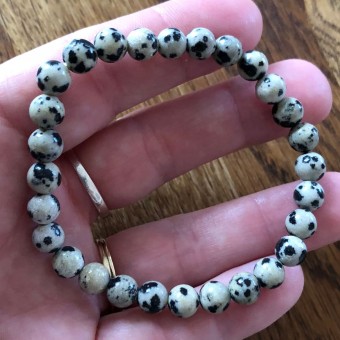 Dalmatian Jasper 6mm Bead Bracelet