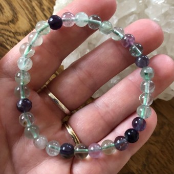 Fluorite 6mm Bead Bracelet