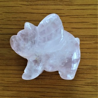 Flying Pig - Rose Quartz