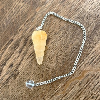 Golden Healer Faceted Pendulum