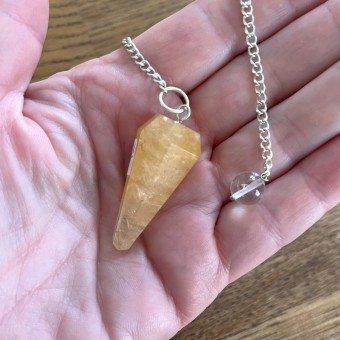 Golden Healer Faceted Pendulum