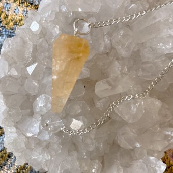 Golden Healer Faceted Pendulum