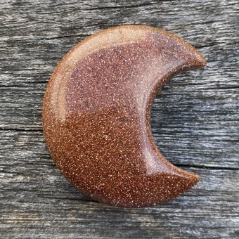 Goldstone Puff Crescent Moon