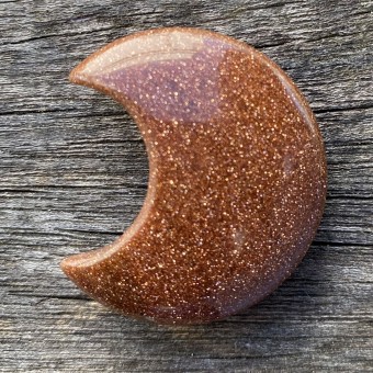 Goldstone Puff Crescent Moon