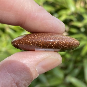 Goldstone Puff Crescent Moon