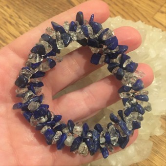 Lapis Lazuli & Clear Quartz Twist Bracelet