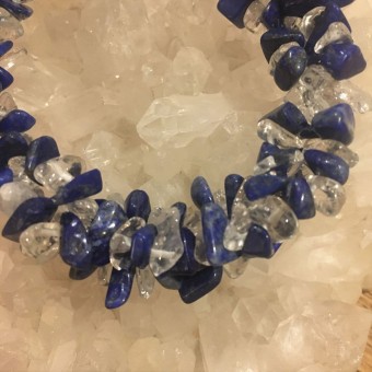 Lapis Lazuli & Clear Quartz Twist Bracelet