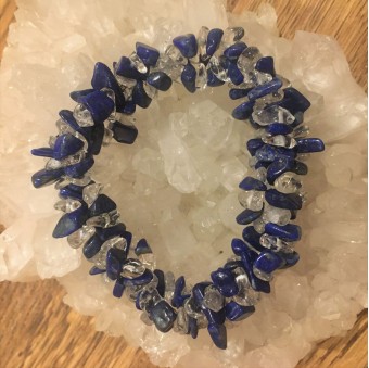 Lapis Lazuli & Clear Quartz Twist Bracelet