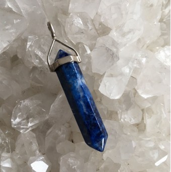 Lapis Lazuli double point pendant in sterling