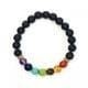 Lava Stone and chakra  bead bracelet