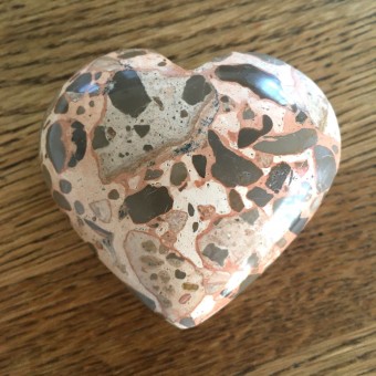 Leopardite Puff Heart  'A' - 7cm