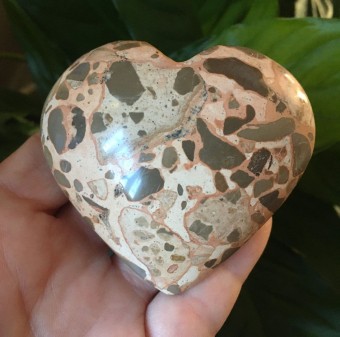 Leopardite Puff Heart  'A' - 7cm