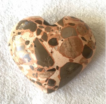 Leopardite Puff Heart  'A' - 7cm