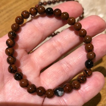 Mahogany Obsidian Jasper 6mm Bead Bracelet