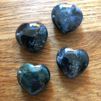 Moss Agate Heart  - 3cm