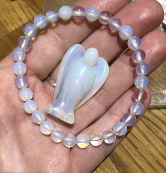 Opalite Angel & Bracelet Set