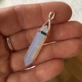 Opalite Double Point Pendant (Sterling Silver