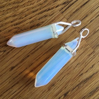 Opalite Double Point Pendant (Sterling Silver