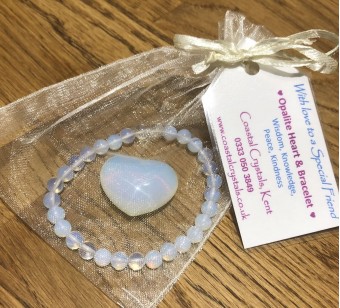 Opalite Heart & Bracelet Set