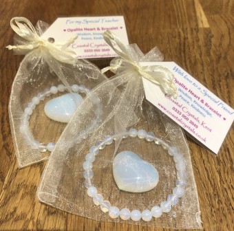 Opalite Heart & Bracelet Set