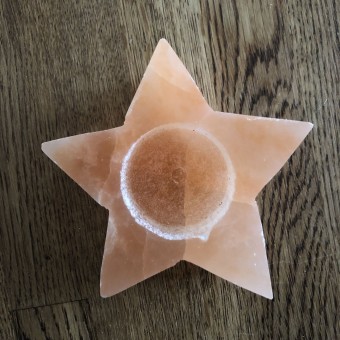 Orange Selenite Star Tea Light Holder