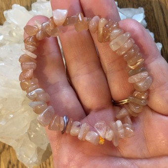 Pink Moonstone Chip Bracelet