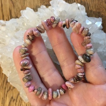 Rhodonite Chip Bracelet