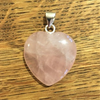 Rose Quartz 25mm Heart Pendant