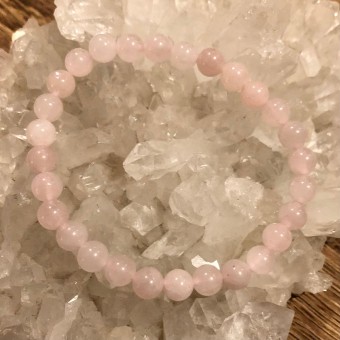 Rose Quartz 6mm Bead Bracelet