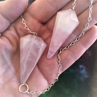 Rose Quartz Faceted Pendulum