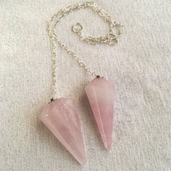 Rose Quartz Faceted Pendulum