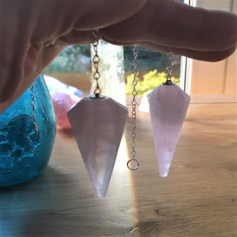 Rose Quartz Faceted Pendulum