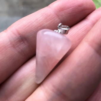 Rose Quartz Faceted Pendulum Pendant