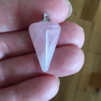 Rose Quartz Faceted Pendulum Pendant