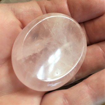 Rose Quartz  Indent Palmstone/Worrystone - 47