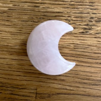 Rose Quartz Puff Crescent Moon