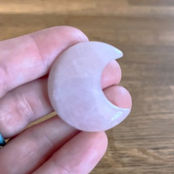 Rose Quartz Puff Crescent Moon