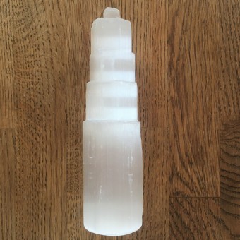 Selenite 15cm Carved Tower