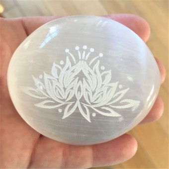 Selenite Lotus Flower Palmstone - 7cm