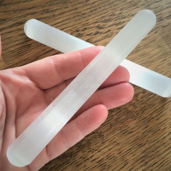 Selenite Rounded Wand - slim