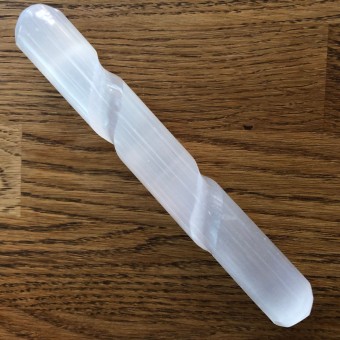 Selenite Spiral Rounded Wand