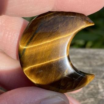 Tiger Eye Puff Crescent Moon