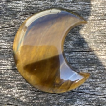 Tiger Eye Puff Crescent Moon